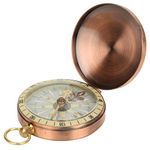 Premium Vintage Retro Copper Flip Cover Pocket Watch Survival Gear for Camping Hiking ()