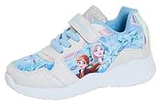 Disney Girls Frozen 2 Sports Trainers Kids Elsa Anna Easy Touch Fasten Lace Up Casual Pumps Shoes Blue 13 UK Child