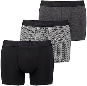 Levi's Men's Organic Cotton Gift Box Boxer Briefs (Pack of 3), Black Grey Combo, S