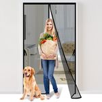 Magnetic Screen Door - Fit for Door Size:36 x 82 Inch, Screen Itself Size:38"x83", Hands Free Mesh Partition,Heavy Duty Curtain Keeps Bugs Out, Frame Hook & Loop, Pet and Kid Friendly