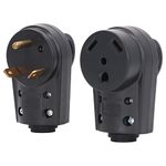 RV Receptacle Plug Set 30 Amp Replacement Male and Female Plug Receptacles Set with Handle US Plug 125V