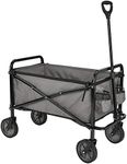 Amazon Basics Garden Tool Collection Collapsible Folding Outdoor Garden's Utility Wagon with Cover Bag, Grey