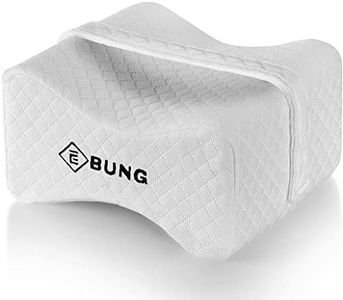 Knee Pillow with Adjustable and Removable Strap for Hip, Back, Leg, Knee Pain Relief -Leg Pillow- Ideal for Side Sleepers, Pregnancy and Spine Alignment Memory Foam Wedge Contour with Washable Cover