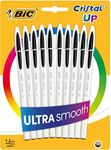 BIC 959379 Cristal Up Smooth Writing Ballpoint Pens Wide Point (1.2 mm)- Black, Pack of 10