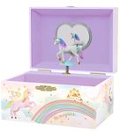 Musical Unicorn Jewelry Box for Girls - Kids Music Box with Spinning Unicorn, Unicorn Birthday Gifts for Little Girls, Jewelry Boxes, 15,2 x 11,8 x 8,9 cm - Ages 3-10