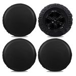 Moonet Tire Covers for RV Wheel (4 Pack Black), 4 Layer Oxford Waterproof UV Sun Protectors for Motorhome Boat Trailer Camper Van SUV,D81cm x H28cm for Diameter 30"-32" XL