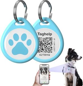 Smart QR Code Pet ID Tag for Dogs - Instant GPS Location Alert via Email, No App/Subscription Required, Waterproof Anti-Lost Personalized Dog Collar Accessories (Blue, 1.2 Inch)