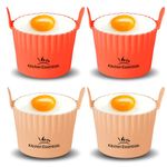 Air Fryer Baking Ramekins – Premium Food-Grade Silicone Mould Cups – Large Size, Easy Release Nonstick Bakeware Set, 4-Pack for Eggs, Muffins, Cupcakes, Puddings, Tarts, Custards, and More!