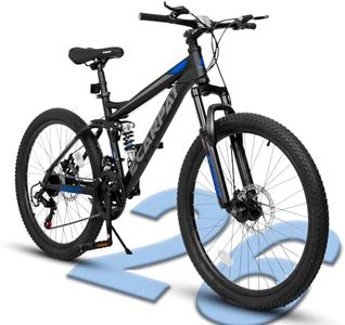 Ecarpat Mountain Bike 26 Inch Wheel, Dual Full Suspension 21-Speed Disc, Carbon Steel Frame Mountain Bike, Mens Womens Trail Commuter City Bicycles