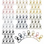 80 Pack Lanyard Swivel Snap D Ring Hooks in 7 Colors for Crafts and Purse Hardware (1.5” L X 0.75” W)