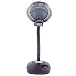 R3 10X Light-Weight Portable Tabletop Gooseneck Led Magnifying Lamp Magnifying Lamp with Stand, Adjustable Gooseneck, LED Light, Magnifier with Base, Black