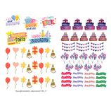 Messketeers - Say Hey to Art - Decorative Happy Birthday Stickers, for Greeting Cards/Scrapbooking/Bujo & Gift Packaging (Pack of 60+ Stickers)