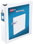 Avery Economy Showcase View 3 Ring Binder, 3 Inch Slant Rings, 1 White Binder (19751)