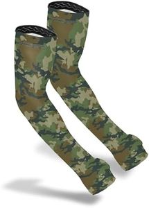 FARMER'S DEFENSE Gardening Arm Sleeves|UV Cooling Protective Sleeve Women & Men|Anti-Scratch Cover Sun UPF Outdoor Protection - Green Camo - XS