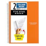 Five Star Spiral Notebook, 2 Subject, College Ruled, 9 1/2" x 6" 80 Sheets, Sedona Orange (840029CD1-ECM)