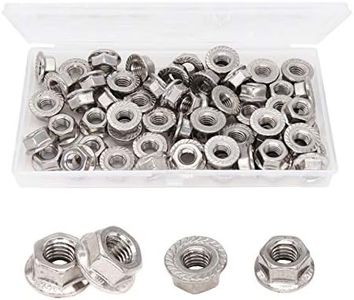 cSeao 60pcs M8 Serrated Flange Nuts 304 Stainelss Steel Flange Lock Nuts