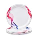 CREPON Elegant Waves Melamine Dinner Set (Set of 6 Plates), Buffet Plates 13 inch, Royal White Dinner Dishes, Dinner Plates, Perfect for Gifting and Serving, White Dinner Set, Waves Print Thali 6