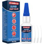 Superglue 30g, Super Glue All Purpose, Instant Strong Glue with Anticlog Cap, Clear Superglue for Plastic, Glass, Ceramic, Metal, Wood, DIY, Precise Repair