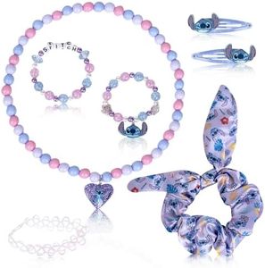 Cartelyn Stitch Lilo et Stitch - Set di accessori per bambini gioielli e capelli, braccialetto dell'amicizia - collana - idea regalo ragazza