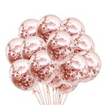 Party Propz Rubber Rose Gold Confetti Balloons - Large Pack Of 50Pcs|Birthday Balloons For Decoration|Rose Gold Balloons For Birthday Decoration|Confetti Balloon|Anniversary Decoration Items