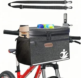 Bike Basket front Bag Bicycle Insulated Handlebar Bag with Touch Screen Phone Holder, Frame Tube Bag Bicycle Accessories 5L Storage Bag with Mesh Pockets for Kids Men Women Riding, Picnic, Camping（Grey）