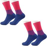 JXGZSO 2 Pairs Bisexual Socks Bisexual Pride Flag Bi Pride Apparel LGBTQ Socks Queer Pride Clothing Bisexual Gift (Bisexual Socks)