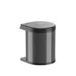 HAILO Round Pivoting Waste Bin - 15 L (15.8 qt) - Under Sink Trash Can - Built-in Pull-Out Garbage Bin for Kitchen with Lid Lift System - for Hinged Door Base Cabinets, Graphite, Made in Germany