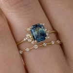 LRESJJIUJ Blue Topaz Ring, 14k Gold