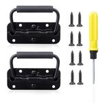 Roosea 2 Set Spring Loaded Chest Handle Spring Loaded Box Handle Box Handles Spring Folding Spring Folding Handle Flight Case Handle Pull Handle for Toolbox Boxes Replacement 100 mm with Screwdriver