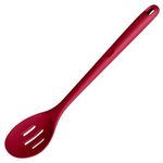 U-Taste Silicone Slotted Cooking Spoon: 600ºF Heat Resistant 13.35" Long Kitchen Mixing Spoon, BPA Free Nonstick Large Rubber Utensil for Stirring, Serving, Scraping in Pot and Pan Cookware (Red)