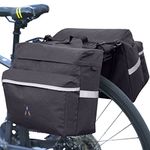 Vuudh Bike Pannier Bag - 30L Bicycle Bag with Reflective Trim, Water-Resistant Bike Rear Seat Saddle Bags (Black, M)