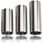 Mesee Set of 3 Piece Guitar Slides, Stainless Steel Bass Slide Metal Hard-chrome Plated Finger Slide for Acoustic Classical Electric Guitar Bass - 50mm/ 60mm/ 70mm Length