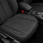 2PCS Car Seat Covers Luxury PU Leather Protectors for Front Car Seat with footrest Compatible with 90% Vehicles (Sedan SUV Truck Mini Van)(Black)