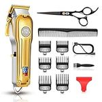 CIICII Hair Clippers for Men Professional, Cordless Barber Clippers for Hair Cutting (12Pcs Rechargeable USB Adjustable LCD Display Hair Beard Grooming Trimming Haircut Kit) for DIY Home Barber Salon