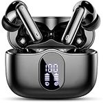 Wireless Earbuds, Bluetooth Headphones 5.3 HiFi Stereo, Wireless Earphones with ENC Noise Cancelling Mic, IP7 Waterproof in Ear Wireless Headphones, Touch Control, LED Digital Display Ear Buds Black