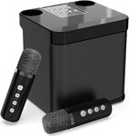 Lyiazsoy Karaoke Machine with 2 Wireless Microphones for Adults and Kids, Portable Bluetooth Speaker with Echo and Vocal Cut, PA System, Singing Machine Supports TF/USB/AUX, Home Party Birthday Gifts