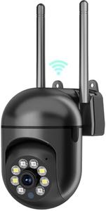 LuLuanping Cámara Vigilancia WiFi Exterior 360°, Cámara IP Vigilancia de Seguridad, AI Detección de Humana, Seguimiento Automático, Sirena, Visión Nocturna Color, Audio Bidireccional (Negro)