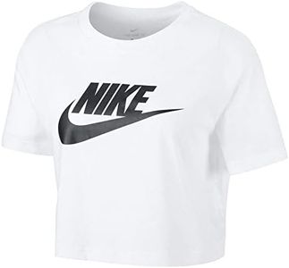 Nike W NSW tee Essntl CRP ICN Ftra Camiseta, Mujer, Blanco (White/Black), M
