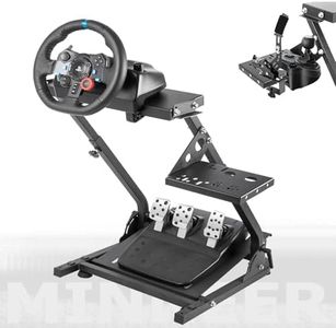 Minneer Foldable Racing Steering Wheel Stand Fit for Logitech G29 G920 G923,Thrustmaster T248 T300 TX,Fanatec Large Panel Drive Gaming Simulator Cockpit(Wheel, Pedals, Handbrake Not Included)