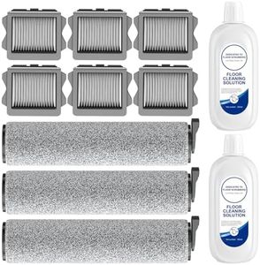 Vacuum Mop Roller Brushes and Filter Replacement Parts Compatible with Tineco Ifloor 3 Series, Floor One S3 Series, Ifloor 5 Breeze,The Set Includes 3 Roller Brushes 6 Filters and 2bottle solution