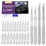 Swpeet 44Pcs 2 Styles #11#23 Scalpel Blades Surgical Grade Blades with #3#4 Scalpel Knife Handle Assortment Kit, Biology Lab Knives for Biology Lab Anatomy, Practicing Cutting, Sculpting, Repairing