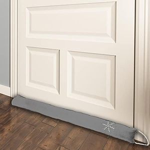 Simply Genius Cold Weather Door Draft Stopper - 36 Inch Door Snake Draft Stopper - Wind Blocker for Door Bottom and Window Sill (Gray, 2 Pack)