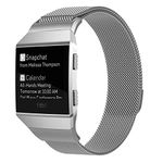 Wongeto Compatible with Fitbit Ionic Strap, Stainless Steel Metal Mesh Replacement Bands Straps for Fitbit Ionic Fitness Sport Wristband Band Women Men (Sliver)