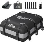 BATSUVCER Rooftop Cargo Carrier 15-20 Cubic, 700D Waterproof Cargo Box, Rooftop Cargo Box with Anti-Slip Mat and 10 Heavy-Duty Straps (Gray, 20 Cu Ft)