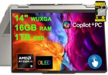 Lenovo Yoga 7 2-in-1 Laptop 14" WUXGA OLED Touch (100% DCI-P3, 600nits HDR) AMD 6-core Ryzen AI 5 340 (Up to 50 Tops) 16GB RAM 1TB SSD for Creator Business Professional Win11 ICP Hub w/Copilot AI