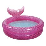 CKB LTD Kids Inflatable Mermaid Paddling Pool for Children Toddlers, 140cm Diameter, Vibrant Pink Colour, Enchanting Mermaid Tail Design, Suitable for Ages 2+