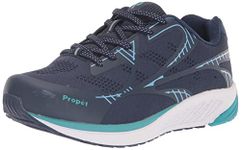 Propet Womens One Lt Walking Walking Sneakers Shoes - Black, Navy, 10.5 XX-Wide