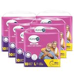 KareIn Comfort Adult Diaper Pants, Large 90-120 Cm (35"- 47"), Unisex, Leakproof, Elastic Waist, Wetness Indicator, Pack of 6, 60 Count