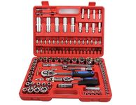 SNE Tool Kit - Ratchet Socket Wrench Set with Half Inch Ratchet, Spanner, Carry Box for Automobile, Bike, Car Repair (108 In 1 Tool Kit)