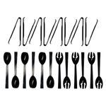 Party Essentials 20 Piece Hard Plastic Serving Utensils Kit, Black